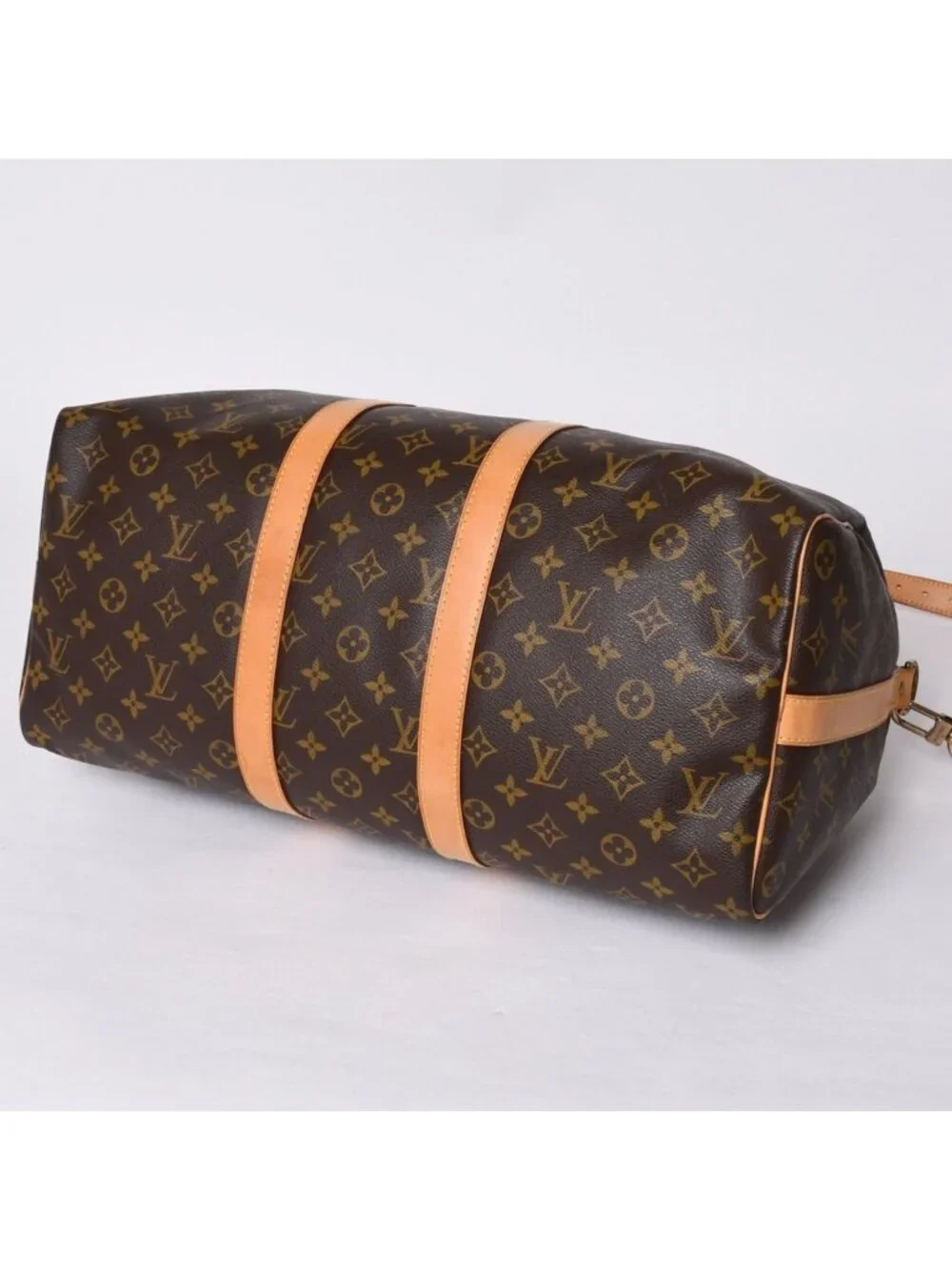 Louis Vuitton Boston Bag Keepall Bandouliere 45 Monogram Brown Gold
